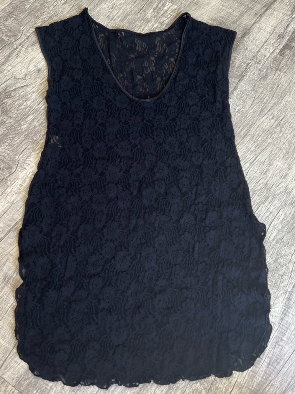 VTG Undercover Wear Black Floral Lace Tank Top Cami Sheer Coquette Size M